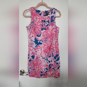 Pink & Blue Floral Dress Size: 8 Petite